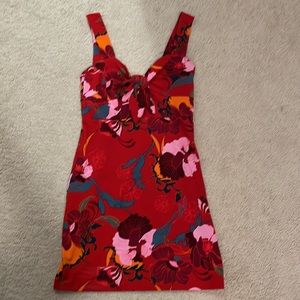 Free people red floral minidress size M